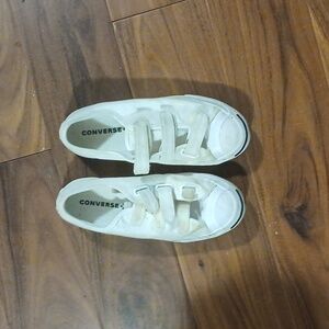 Converse velcro white girls shoes
